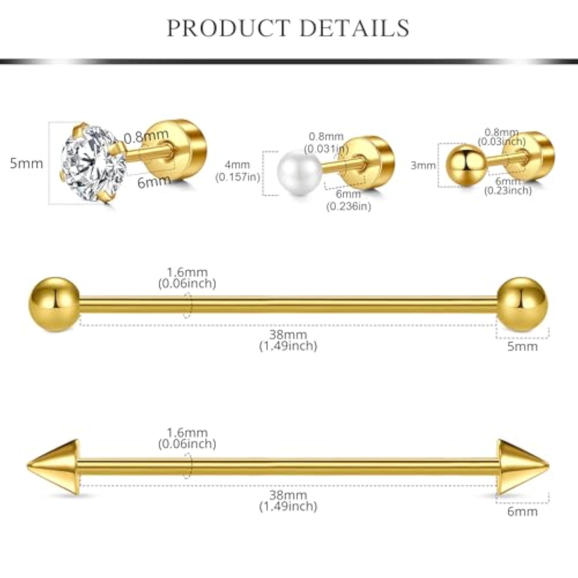 Stainless Steel Ear Piercing Kit, Disposable