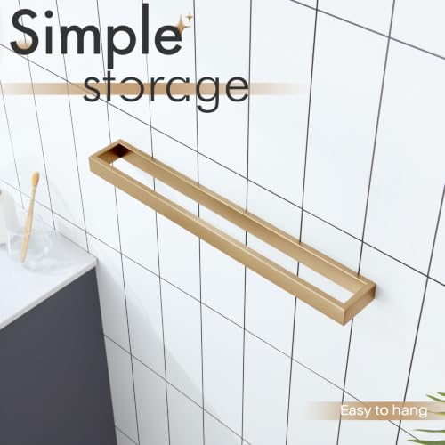 Image of KOKOSIRI Towel Bar for Bathroom Hardware Bath Towel Hanger 20-Inch Kitchen Rack Champagne Bronze Stainless Steel Wall Mount, 1 Pack B4008CPG-L20