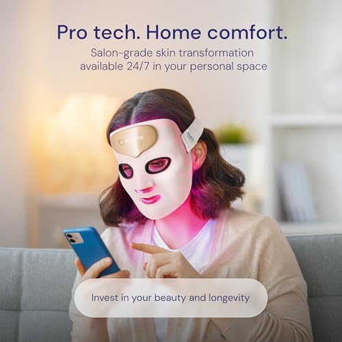 LED Face Mask Light Therapy for Acne & Anti-Aging Skincare | FDA-Cleared, Wireless & App-Controlled | Blue, Near-Infrared & Red Light Therapy Mask for Face - Lustre ClearSkin Renew Pro Facewear - Image 7