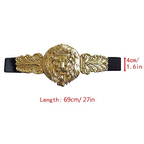 Elastic Belt with Gold Metal Buckle Waistband Belt for Women Dress2