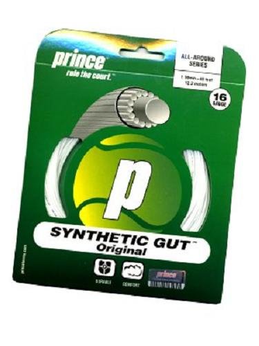 Prince Tripa sintética Original 16 G Blanco Cordaje de Raqueta de Tenis, 7J333010080, Blanco