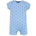 Hudson Baby Unisex Baby Cotton Rompers, Blue Whale 2-Pack, 9-12 Months