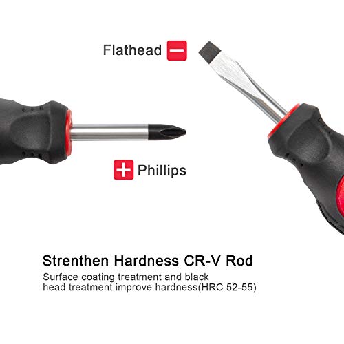 MPT 58 Pieces Non-slip Bi-material Magnetic CR-V Phillips and Slotted Screwdriver Set