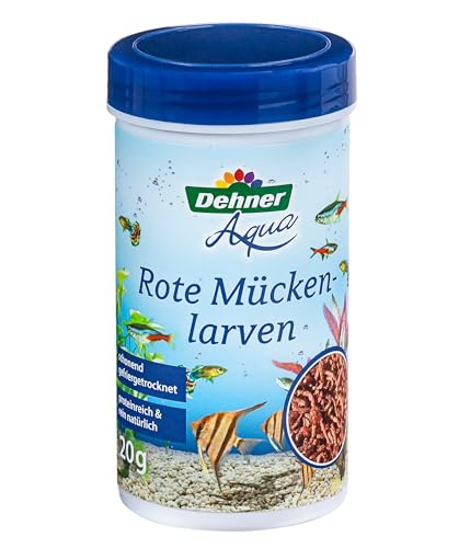Dehner Aqua Fischfutter Fischsnack proteinreich / 100% natürlich Rote Mückenlarven für Zierfische 20 g