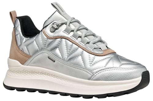 Geox Donna D SPHERICA ACTIF X2 Sneaker, Argento, 37 EU, Argento, 37 EU