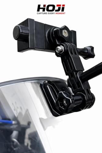 Image of HOJI 2-in-1 Bike Phone Mount & Helmet Camera Kit - Anti-Vibration Handlebar Holder & Curved 3M Chin Mount for POV Video - Compatible with iPhone, GoPro Hero 14 /13, Insta360 & DJI Action (Black)