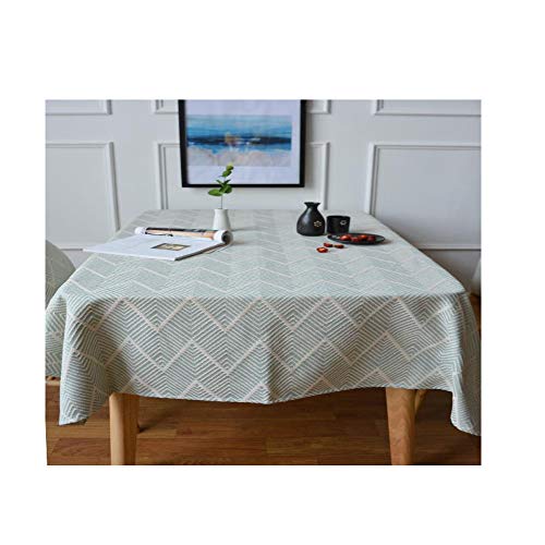 Nappe en coton et lin lavable rectangulaire REYG StyleThree pour table de cuisine