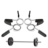 Pince à Ressort pour Haltères, 28mm Pinces à Barre, 4Pcs Colliers Haltères, Verrouillage C...