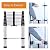 Aluminum Multi-Purpose Telescoping Ladder 10.5ft Extension Folding Ladder, 330lbs Max Load, Portable Collapsible Ladder for Home Office RV Roof, Adjustable Height, EN131 Certificated