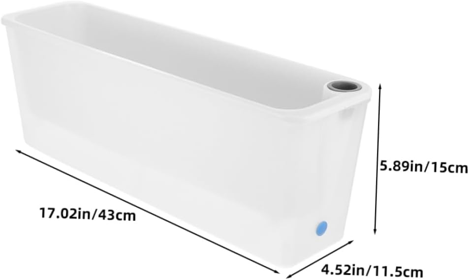 2Pcs Self Watering Rectangular Planters Flower Vegetable Pots for Windowsills Profile for Spaces Easy Setup with Automatic Water Control