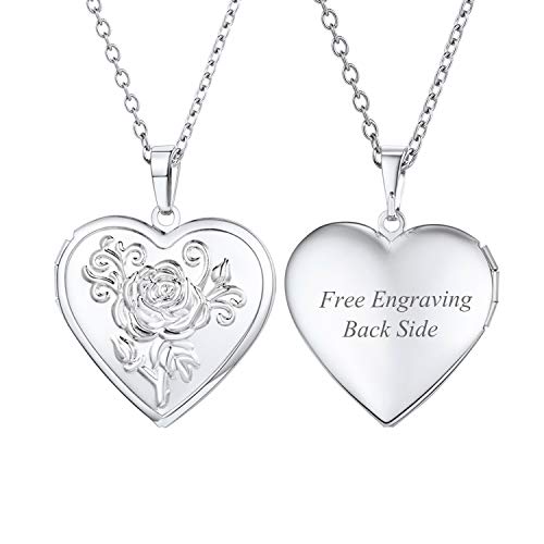Platinum Plated Heart Shaped Photo Locket Pendant Women Fashion Jewelry Customized Necklace