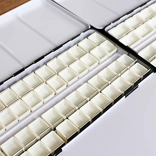 WANDIC volle pannen, 100 stuks, kunststof, aquarelkleurenset, reispaletten voor aquarel, olieverfkunstenaars, 3,2 ml wit