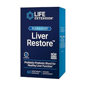 Life Extension FLORASSIST Liver Restore – Daily Probiotics & Prebiotics Supplement for Liver Enzyme Health Support and Detox – for Men & Women – Gluten-Free, Non-GMO, Vegetarian – 60 Capsules