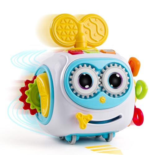 Musical Montessori Toys, Cube Sensory Toys for Toddlers 1-3 with Light-up, Baby Busy Educational Learning Activities Robot Toy for for 1 2 3 Year Old...