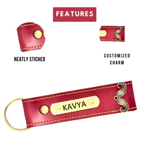 Image of Personalized Leather Keychain | Customised Leather Keychain for Men & Women | Added with Name & Charm