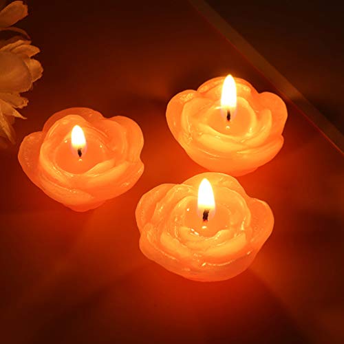 Uonlytech LED Flutuante Luz de Velas À Prova D' Água Subiu Vela Flutuante Das Flores Rosa Desejando