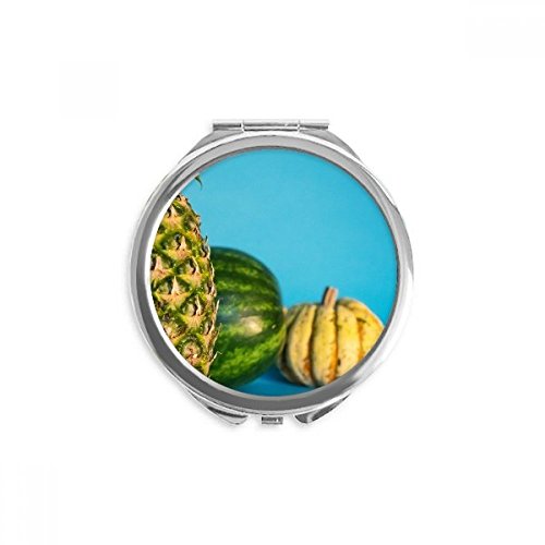 Miroir rond ananas tropical de maquillage pour rester impeccable en voyage et au bureau