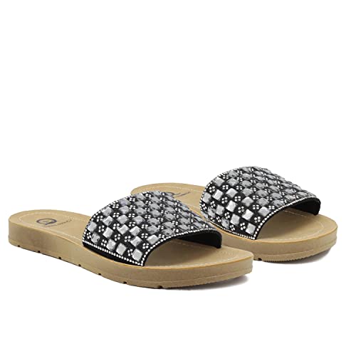 QUEEN HELENA Ciabatte Estive con Strass Pietre