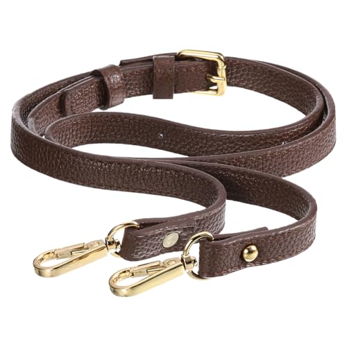 Image of uxcell Purse Strap, Leather Adjustable Replacement Strap for Women's Crossbody Handbags Bag, 0.6 inch Wide, 41-51 inch Long (Brown)