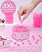 200 Pcs Mini Pacifiers Baby Shower Games, 0.86'' Acrylic Pacifiers in Clear Jar, Chupones para Baby Shower Pacifier for Party Favors, Table Scatter, Gender Reveal Decoration DIY Craft(Pink)