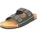 Produktbild Supersoft Herren Pantoletten Hausschuhe Lederfußbett 174-001 in 5 Farben (Black/Grey, Numeric_44)