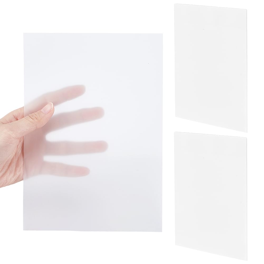 SOFPLATE 100 Sheets 8.3 x 5.8 Inch Transparent Sticky Pads Clear Sticky Note Pad Rectangle A5 PET White Waterproof Jumbo Translucent Paper Notes Sheets for School Office Reminders Studying Annotation