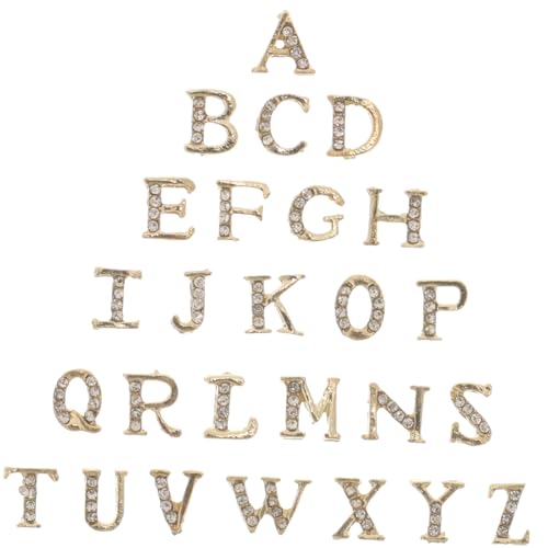 VICASKY Unique Nail Decorations Manicure Charms Letter Charms Rhinestone Nail Art Jewelry for Women