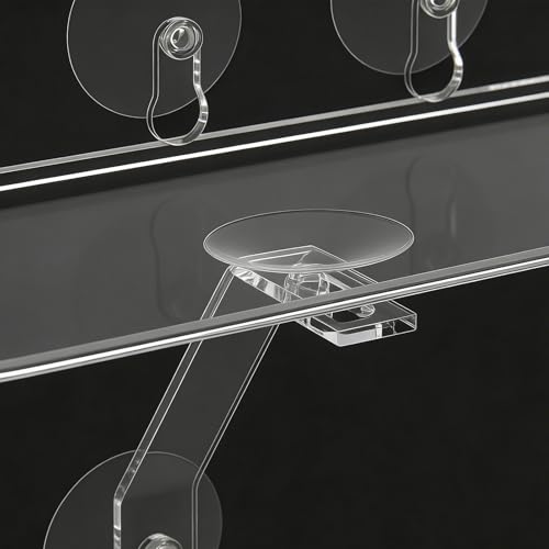 Étagère de rebord de fenêtre acrylique avec support mural ventouse robuste - 8