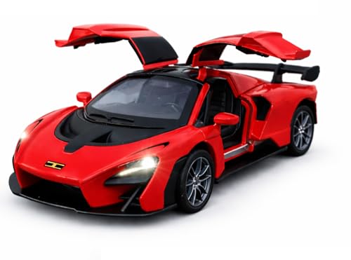 Image of Brand Conquer Defender 1:36 Diecast Model | Openable Doors, Bonnet & Boot for Kids and Collectors | Alloy Metal Car Toy | Perfect for Play & Display (Mclaren Senna Red)