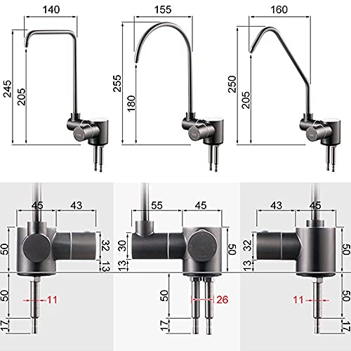 Mitigeur de cuisine purificateur d'eau à rotation 360 finition gun