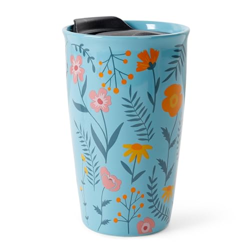 ANTIS'S HOME Keramik Coffee to go Becher mit Silikondeckel,...