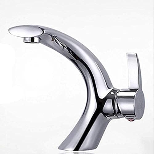 Robinet mitigeur eau chaude froide chrome pour lavabo et vasque de salle de bain moderne