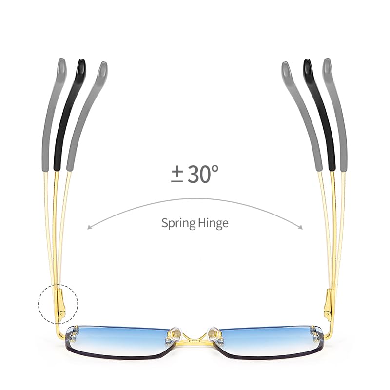 Retro Rimless Rectangle Glasses Vintage Square Metal Wire Frame Trendy Hip Hop Frameless Style for Men and Women3
