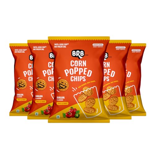 Image of BRB Corn Popped Chips | Popcorn & Nachos Upgraded | Not Baked. Not Fried. | Salsa Flavour | 5 Packs X 48 Grams