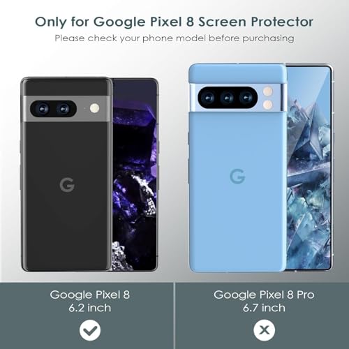 Image of SHILD-(Pack 2 Tempered Glass Screen Protector For Pixel 8 Cellphone|Hd Perfect-Fits Design Google Pixel 8 Tempered Glass Screen Guard-Fingerprint Working /9H Hardness
