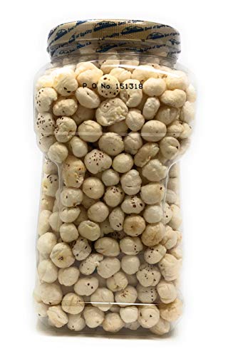 Image of Rani Jumbo Phool Makhana (Fox Nut /Popped Lotus Seed) Plain Raw Uncooked 9.4oz (270g) PET Jar ~ All Natural | Vegan | No Colors | Gluten Friendly | NON-GMO | Indian Origin