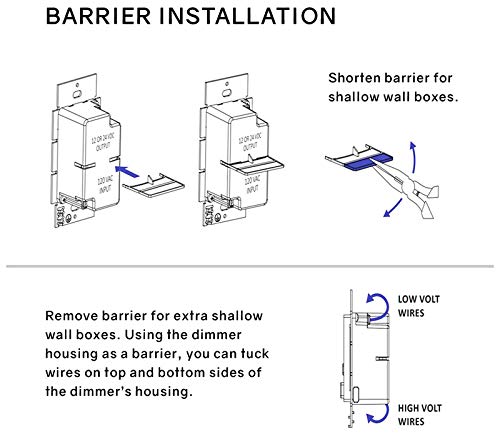 Hitlights Dimmable Driver And Dimmer Switch Single Integrated Unit, Ezdim 120V Ac – 12 V Dc 40Watt Wall Dimmer Switch Compatible With Most Solid Color 12V Dc Tape Lights And Fixtures, Ul Listed #TOP4