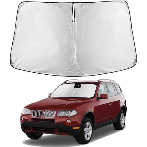 Image of EcoNour Windshield Sunshade Compatible for BMW X3 2004-2008 2009 2010, Sun Visor for Front Windshield & Window Sun Shade Cover, UV Heat Blocker & Protector, Car Accessories