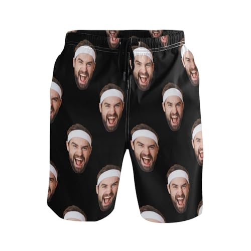 Custom Photo Mens Swim Trunks Personalized Beach Board Shorts Swim Shorts