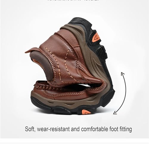 Men's Outdoor Retro Slip On Thick Sole Hiking Shoes Classic Non Slip Leather Adventure Driving Walking Shoes Comfortable Hand Sewn Lefu Shoes4