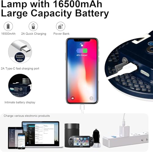 Image of IODOO 16500mAh 3000LM 3000K 6000K Flashlight Portable LED Camping Lantern Rechargeable Light 60W with Magnet IP65 Waterproof Tent Light Power Failure