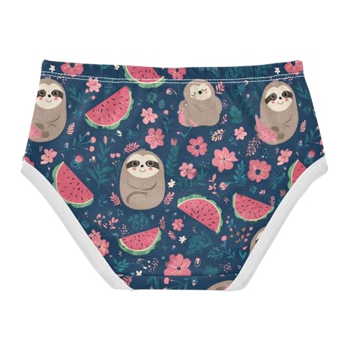 Wusikd Cute Sloths Girls' Underwear Cotton Watermelon Girls Briefs Soft Toddler Underwear 2T2