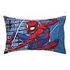 Disney Marvel Spiderman Wall Crawler Red, White, and Blue Spider Webs 4 Piece Toddler Bed Set - Comforter, Fitted Bottom Sheet, Flat Top Sheet, and Reversible Pillowcase #5