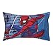 Marvel Spiderman Wall Crawler Red, White, and Blue Spider Webs 4 Piece Toddler Bed Set - Comforter, Fitted Bottom Sheet, Flat Top Sheet, and Reversible Pillowcase