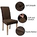 Colorxy Velvet Spandex Chair Covers for Dining Room Set of 4, Soft Stretch Chair Protectors Slipcovers, Removable and Washable, Dark Coffee