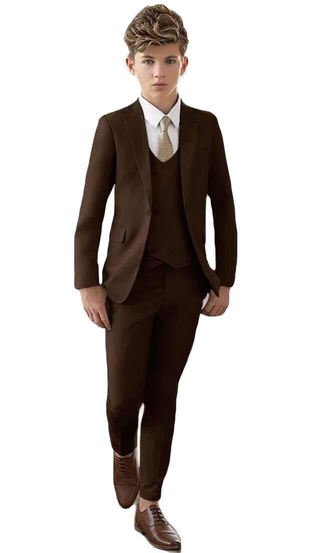 Peak Risvolto Vestito per Ragazzi Slim Fit Blazer Gilet Pantaloni Ragazzi Partito Vestito Ragazzi Abito Formale Bambino Smoking Matrimonio