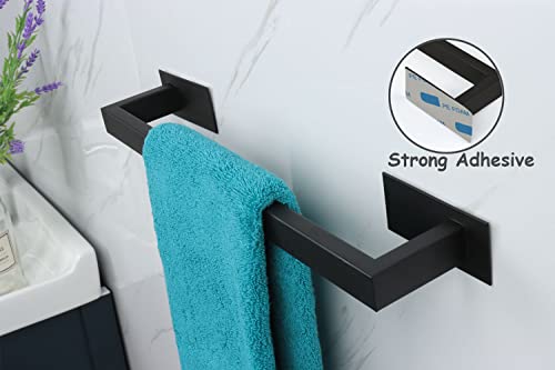 Vanloory Bathroom Towel Bar Self Adhesive, No Drilling Towel Rack Easy To Install, Hand Towel Holder Made Of Premium Stainless Steel Sticky On Hand Towel Hanger For Kitchen, Toilet.(16In, Black) #TOP2