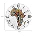 ABLINK Africa Ethnic Map with Countries Round Wall Clock, Silent Non Ticking Oil Painting Home Office School Decorative Clock Art