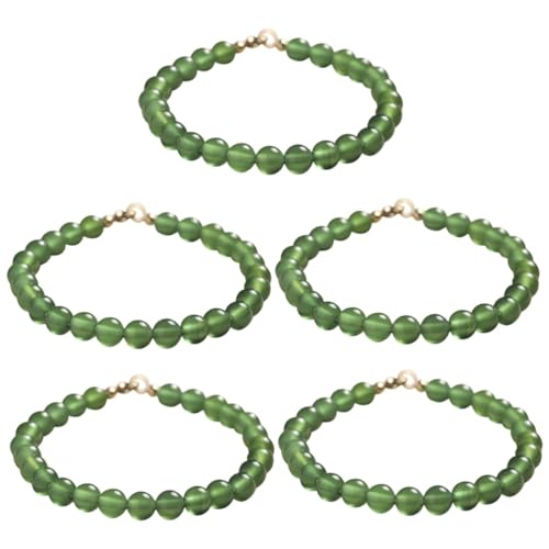 Bracelets en agate lot de 5 pour sublimer vos tenues de perles vertes