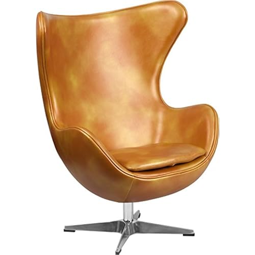 Emma + Oliver Swivel Egg Chair with TiltLock Mechanism Egg Shaped Swivel Chair
